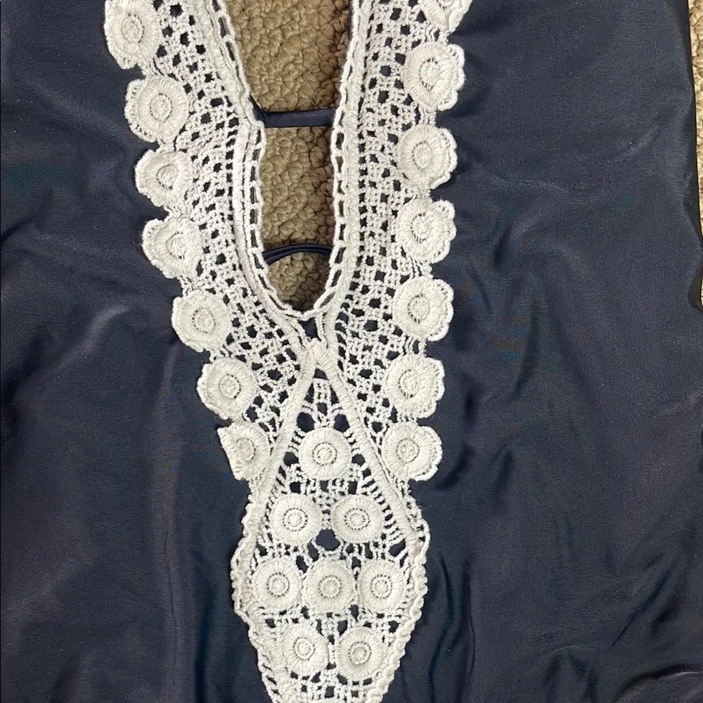 Kona Sol Black and White One Piece Swimsuit with Elegant Lace - Picture 4 of 10